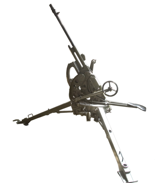 Datei:Breda 20-65 anti-aircraft gun in Beijing (no background).png